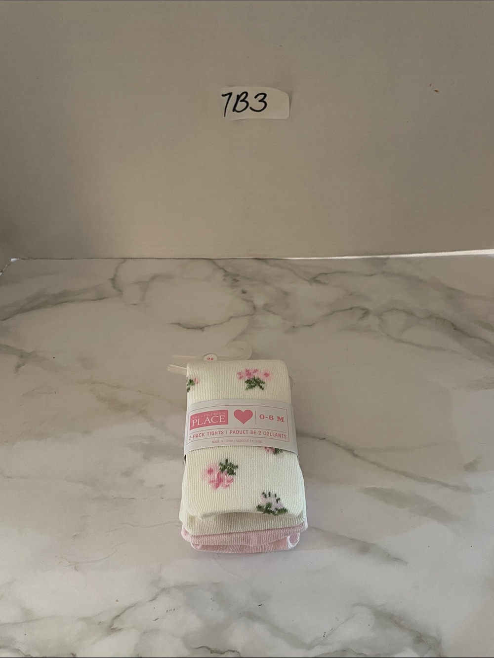 The Children's Place Cream Floral Baby Tights - Pink Flowers